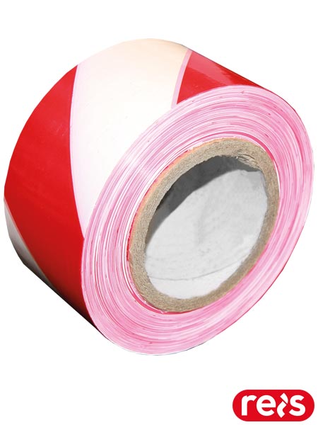 Rød og hvid advarselstape, enkeltsidet.