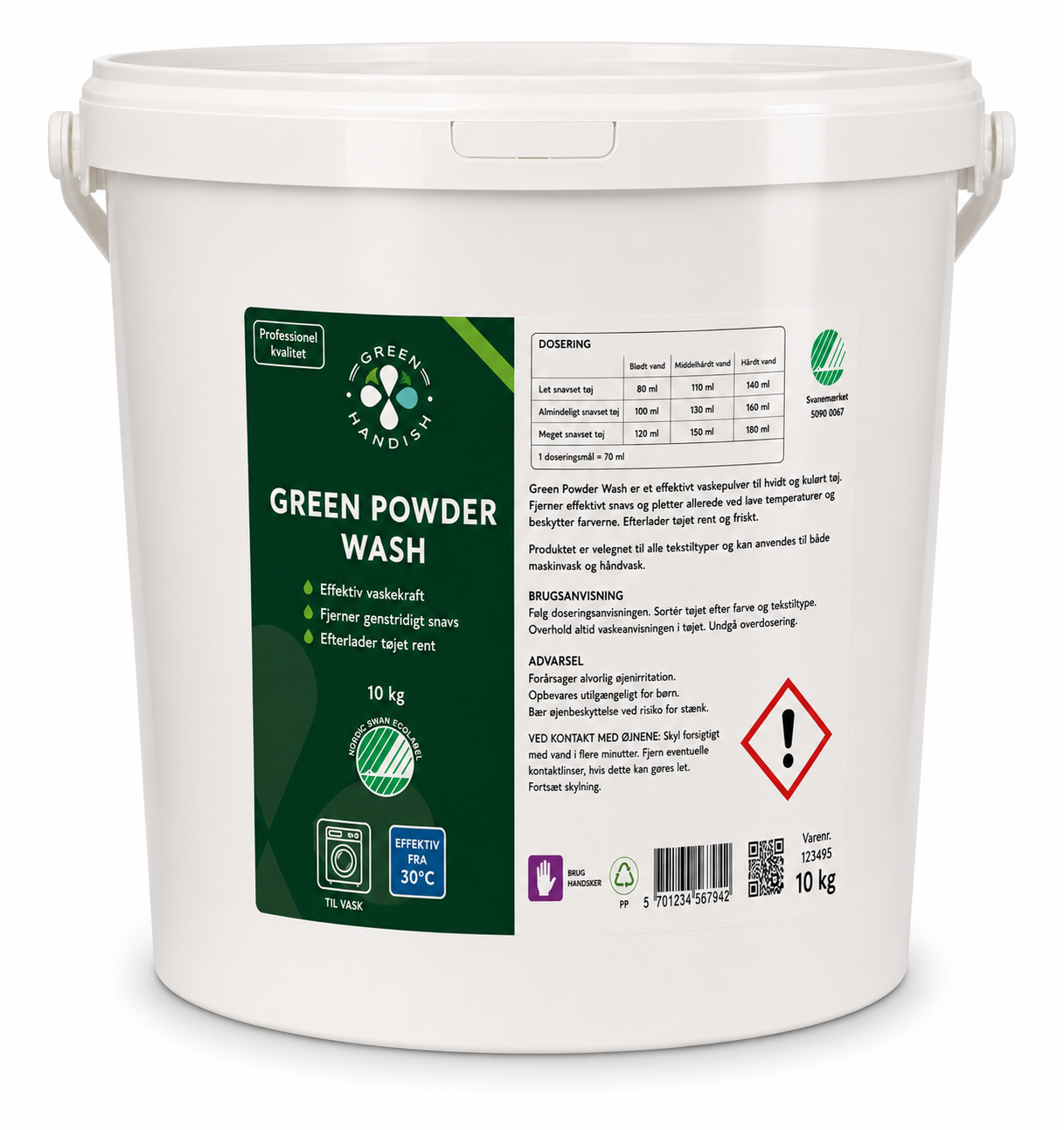 vaskepulver allround  til professionel brug 16 KG Nordic Safety