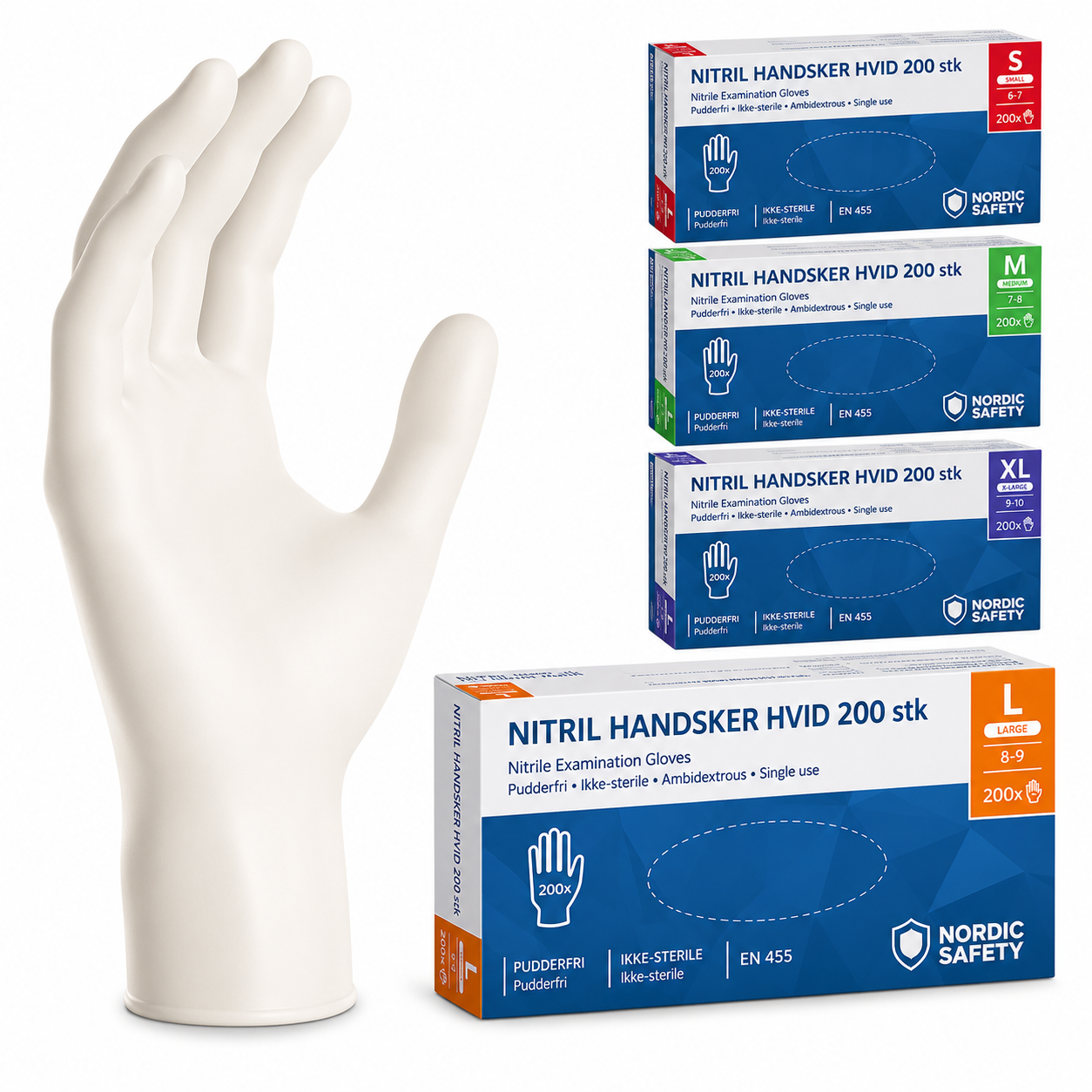 Nitril Engangshandsker 4 grams 200 stk Nordic Safety