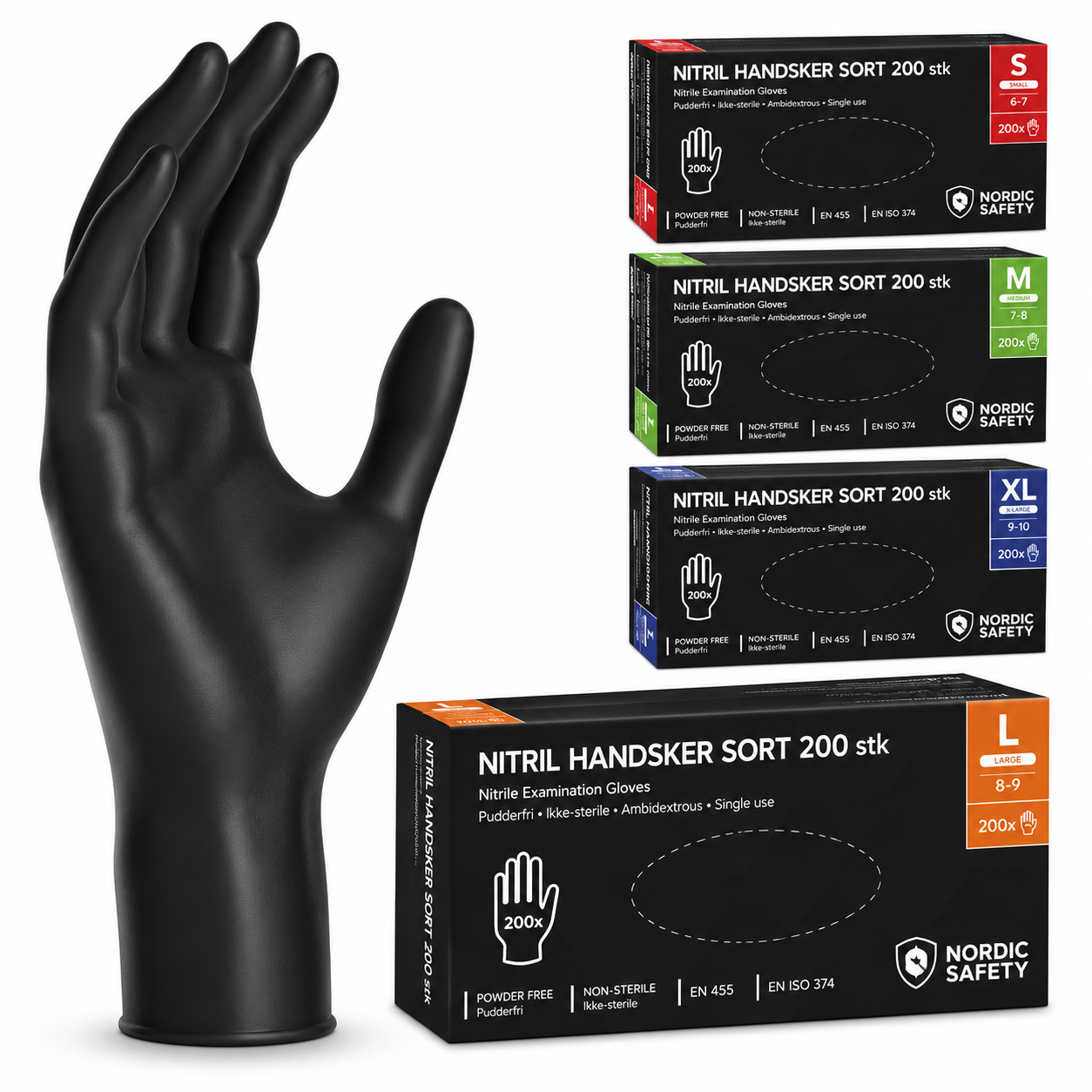 Nitril Engangshandsker 4 grams 200 stk Nordic Safety