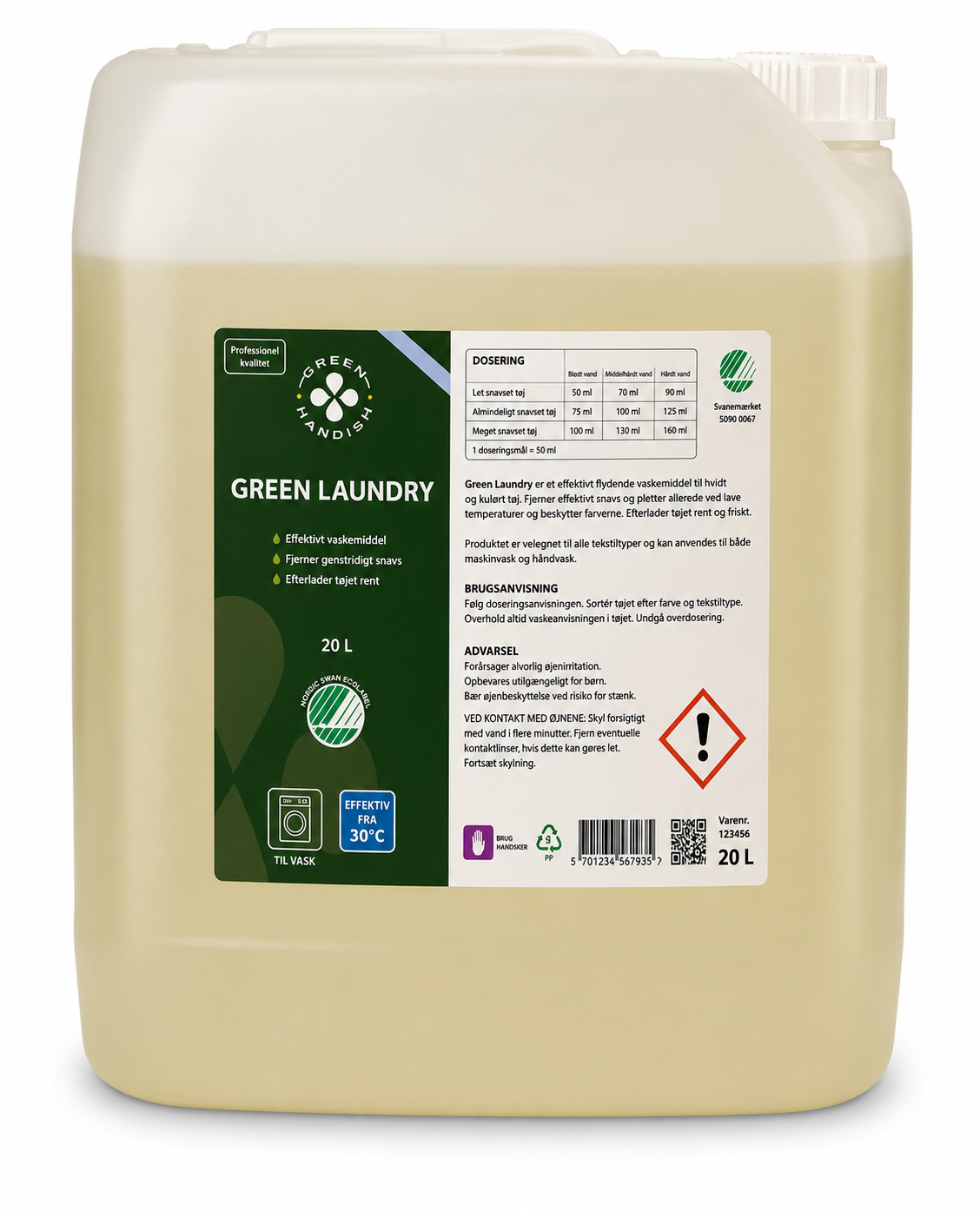 flydende vaskemiddel til daglig brug 20 liter Green Laundry – Effektivt