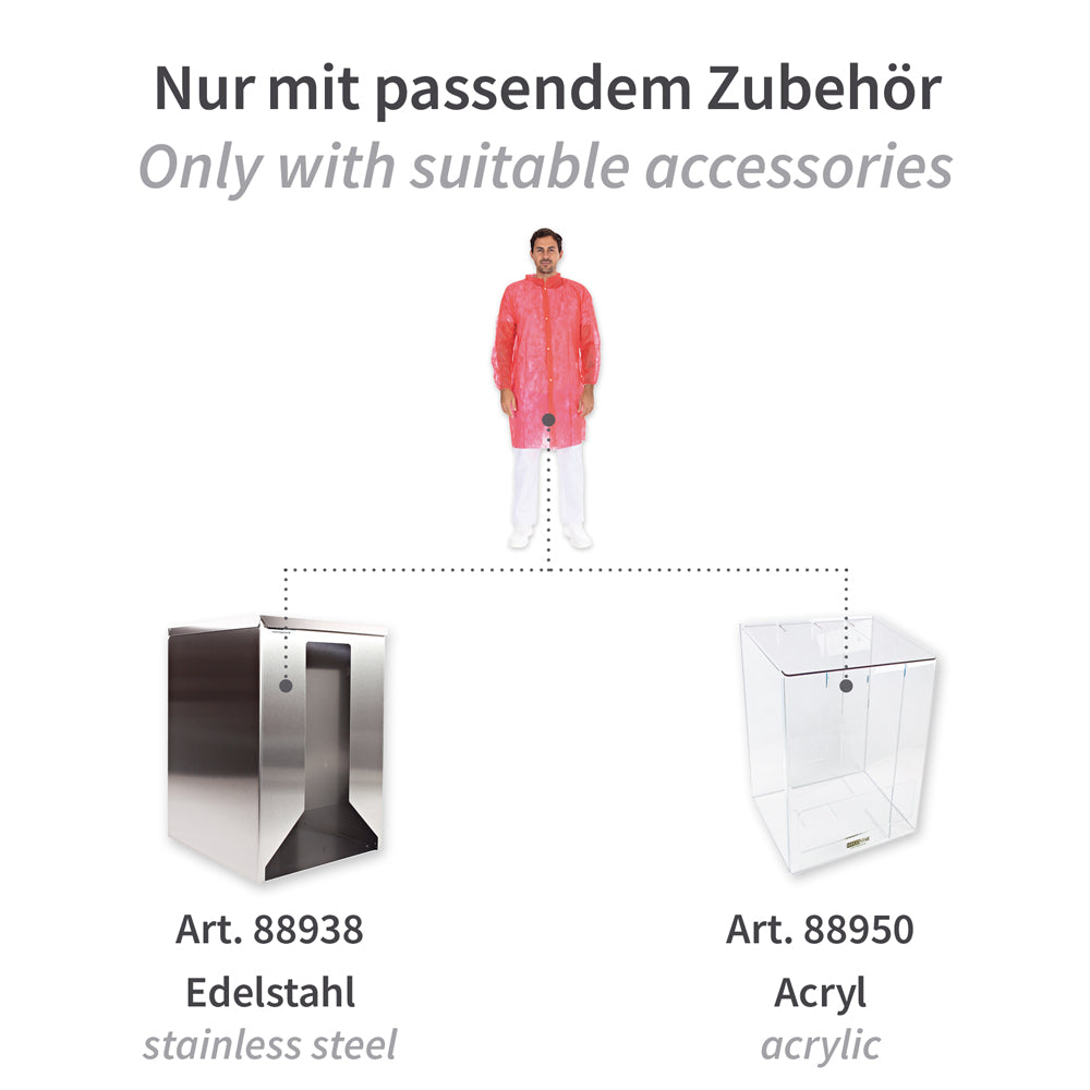 Hygonorm Besøgendes kjole, let, med trykknapper og opretstående krave | PP