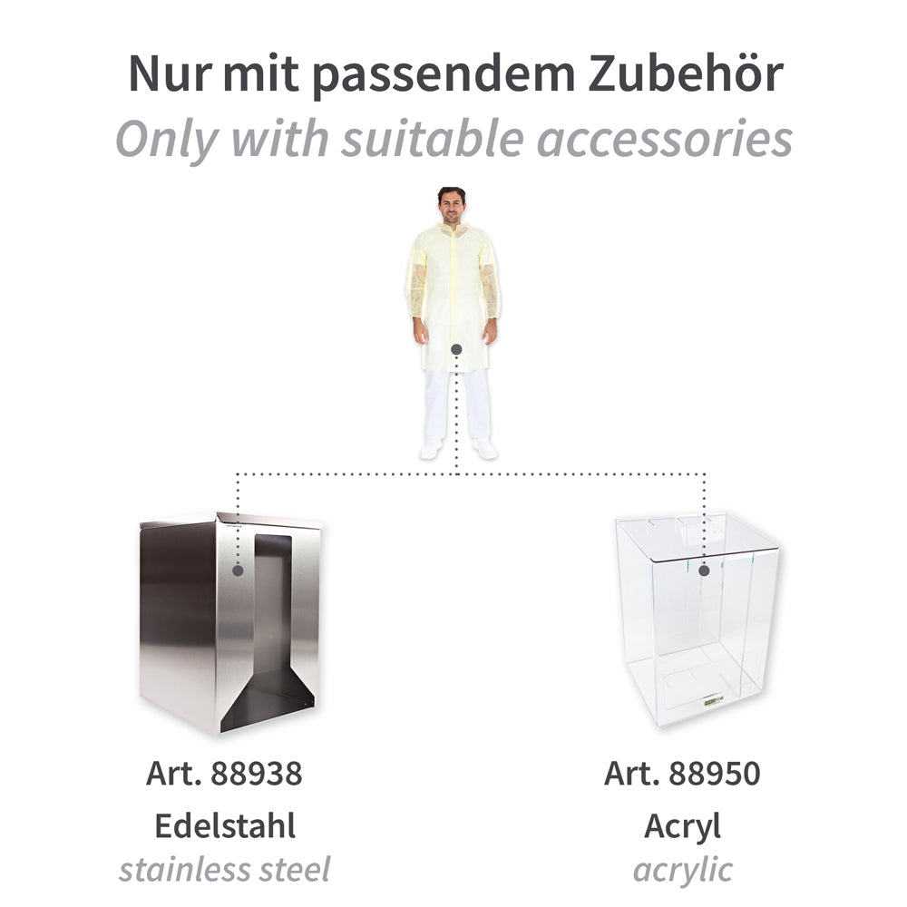 Hygonorm Besøgendes kjole, let, med trykknapper og opretstående krave | PP