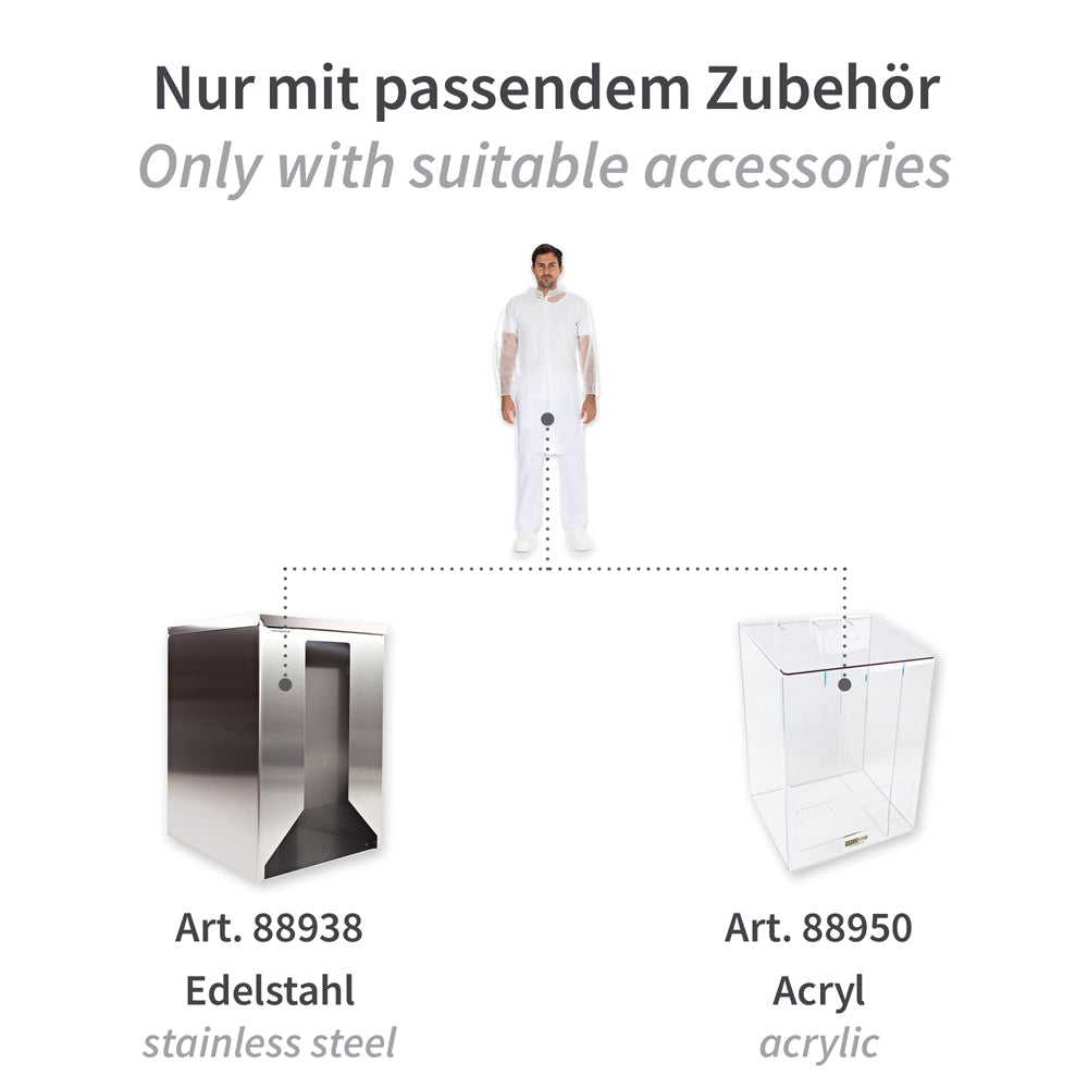 Hygonorm Besøgendes kjole, let, med trykknapper og opretstående krave | PP