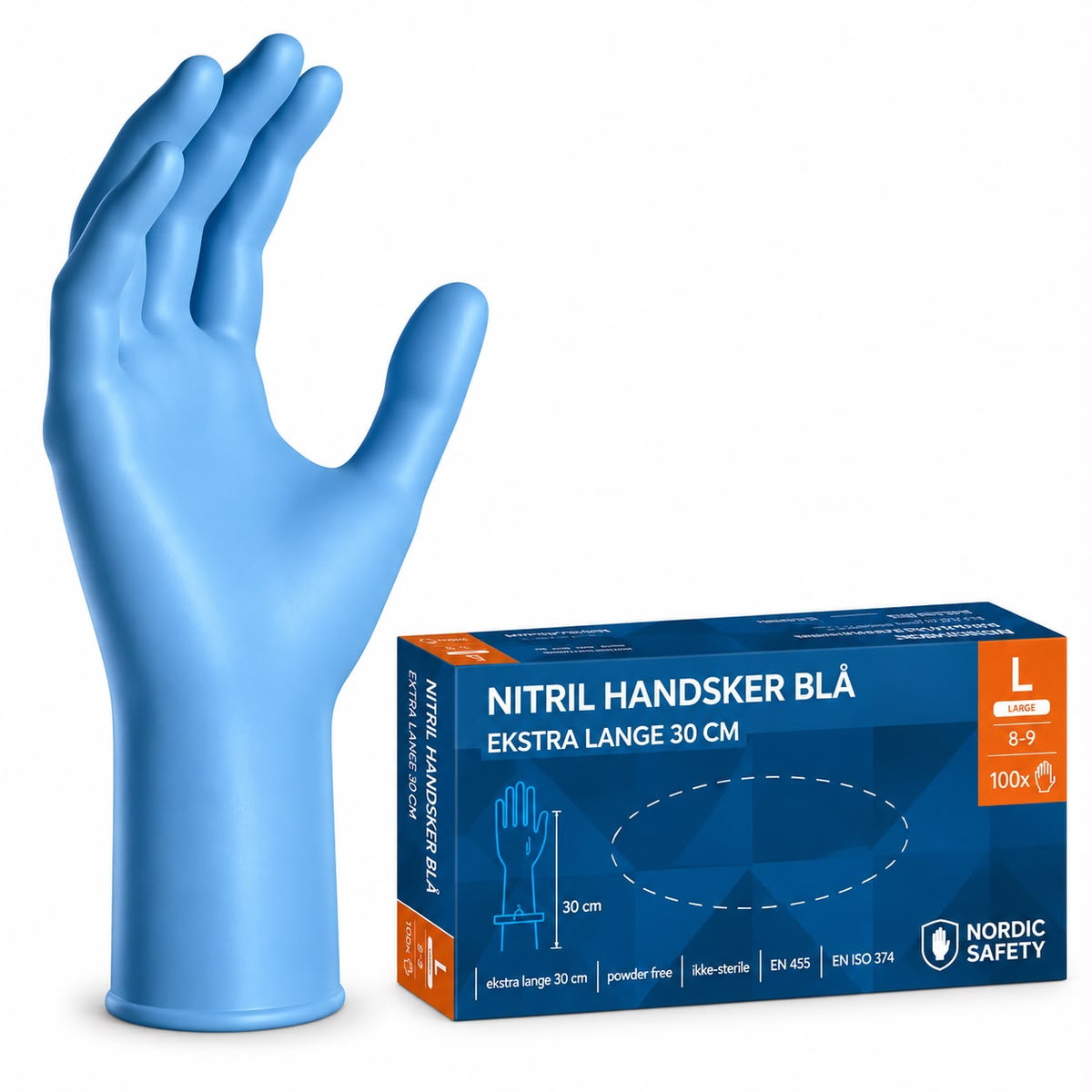 Nitril undersøgelseshandsker 30 cm – Nordic Safety