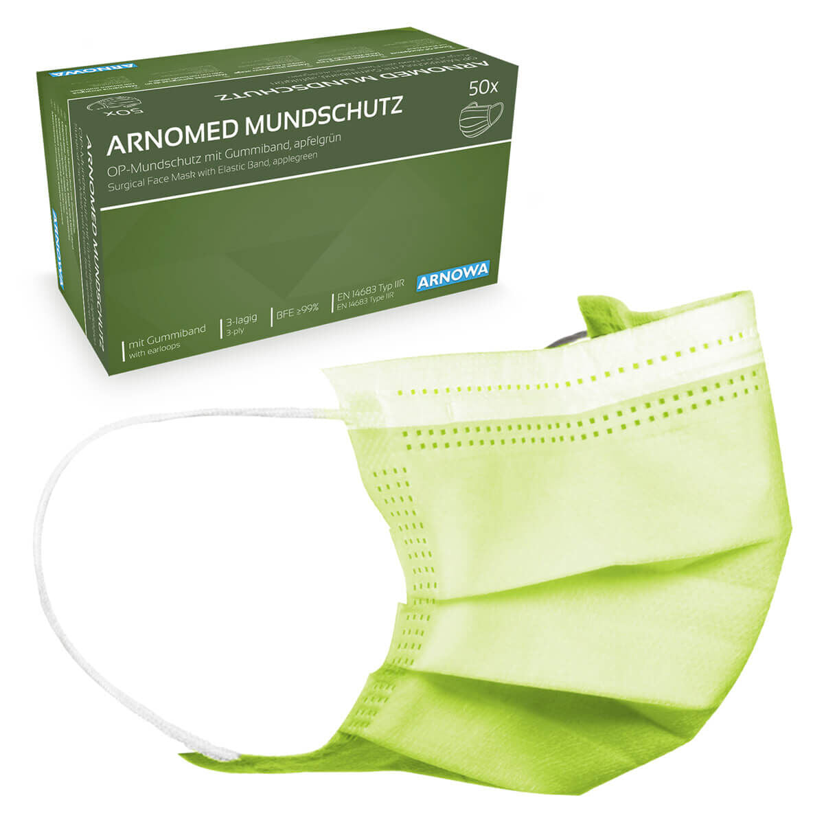 ARNOMED Type IIR Kirurgisk Ansigtsmaske - Kirurgisk Ansigtsmaske med Elastik | Pink