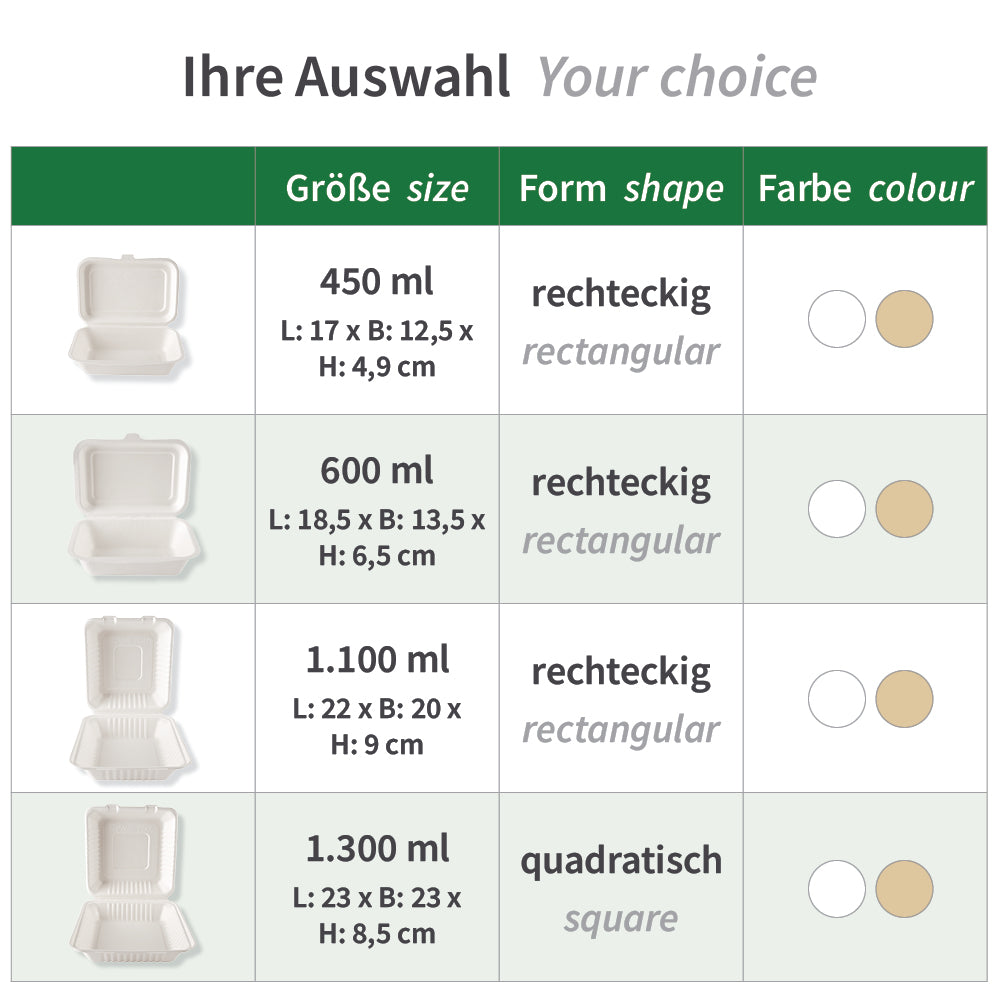 NATURStar Økologiske måltidskasser med hængslede låg | Sukkerrør
