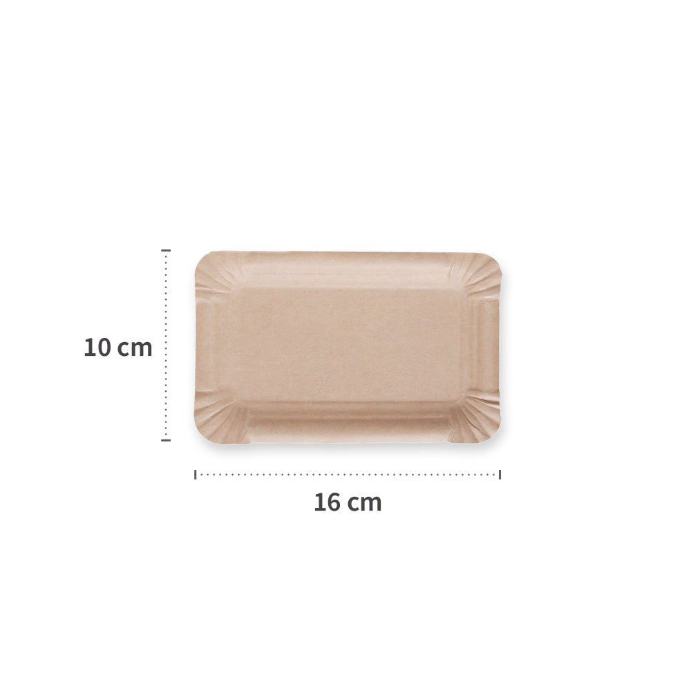 Økologiske paptallerkener, rektangulære | Kraftpapir, FSC® Mix