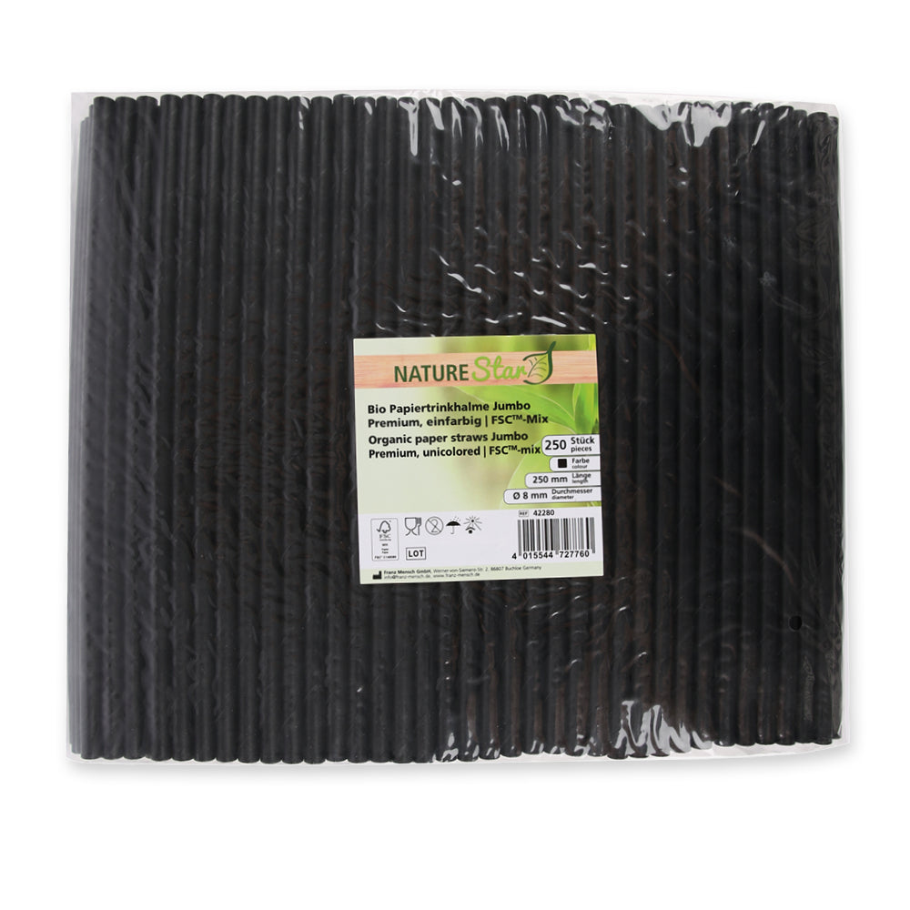 NATURStar Økologiske papirsugerør Jumbo Premium, ensfarvede | FSC® Mix