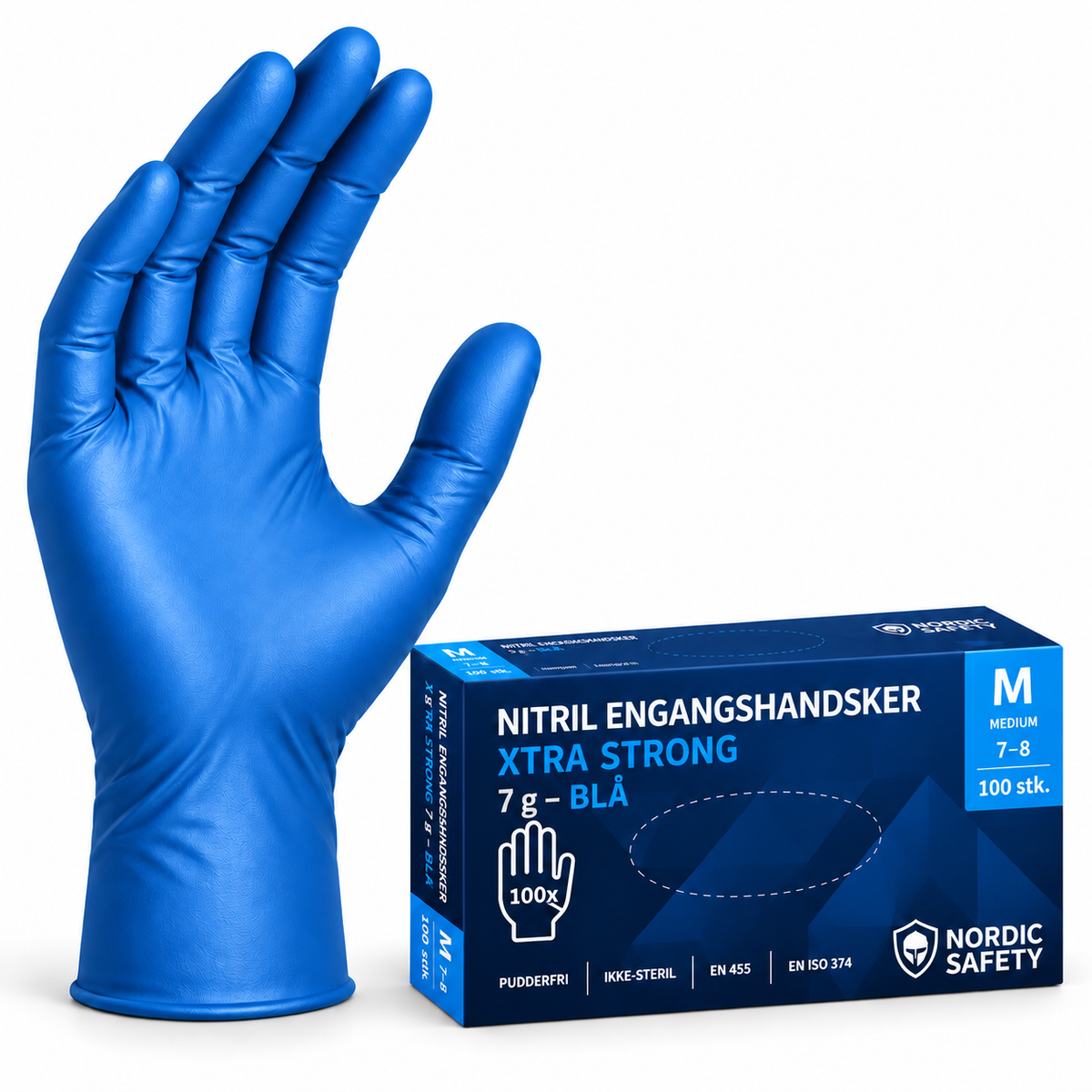 Ekstra stærke nitrilhandsker 7 g – 100 stk. – billede 2