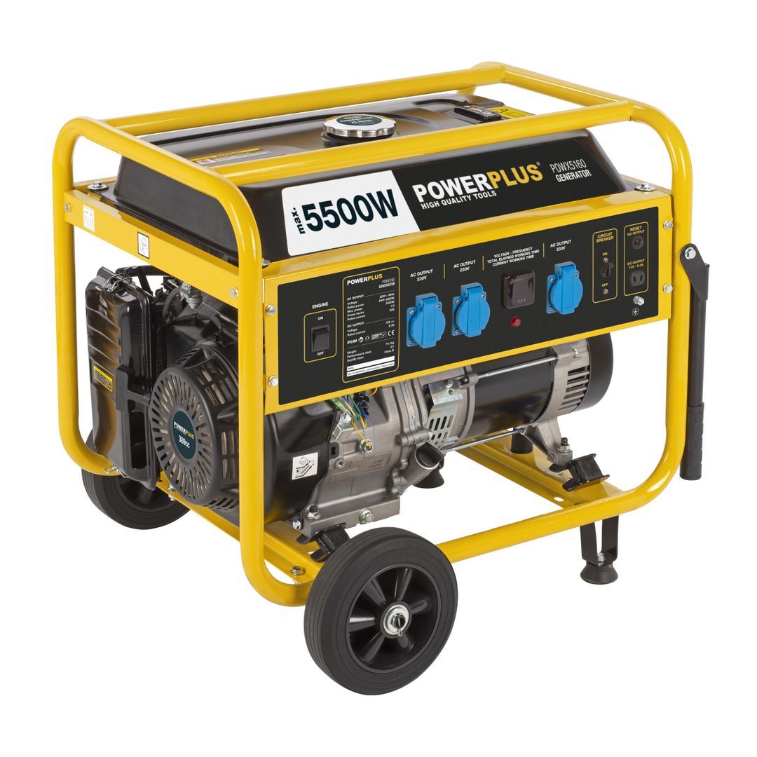 Benzin generator med hjul 5500 W 25 L