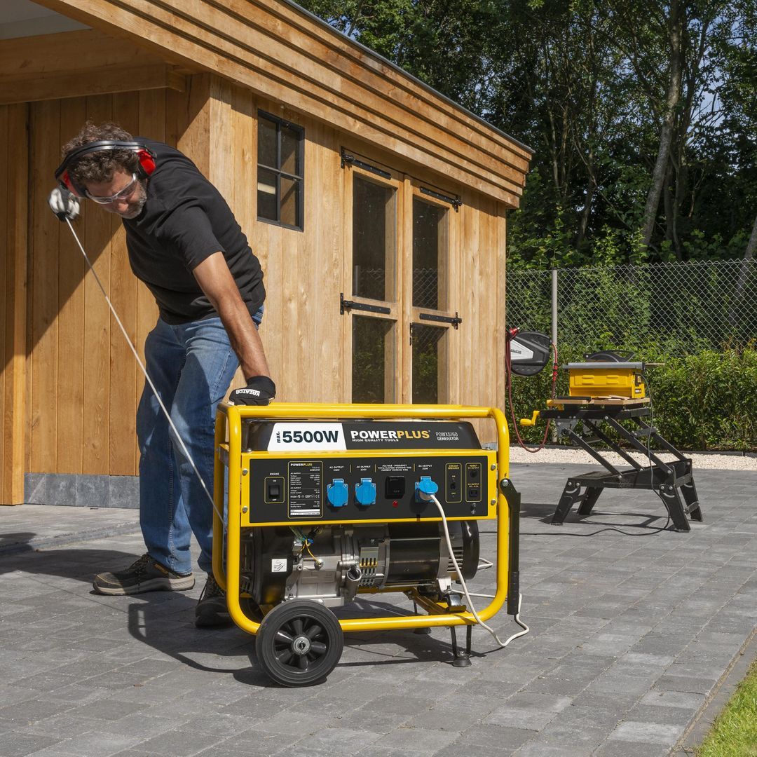 Benzin generator med hjul 5500 W 25 L