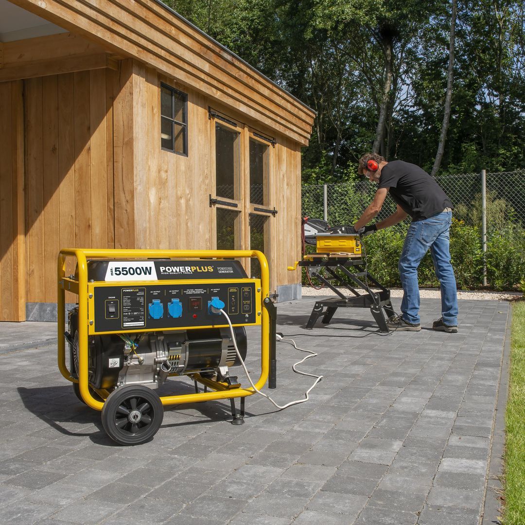 Benzin generator med hjul 5500 W 25 L