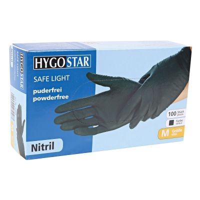 Hygostar safelight Nitrilhandsker sort 100 stk