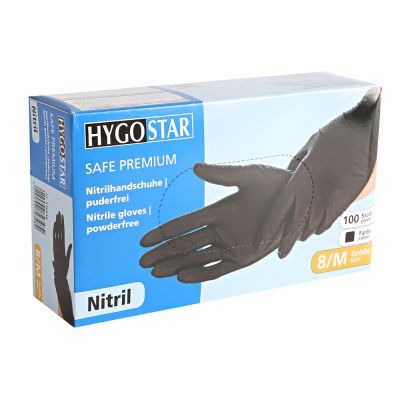 Hygostar Premium Nitrilhandsker 6 grams sort 100 stk
