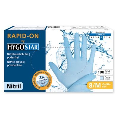 Hygostar Rapid´on Nitrilhandsker 5 grams blå 100 stk