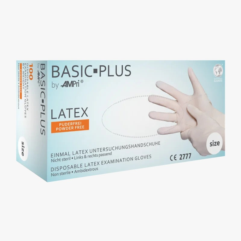 Latexhandsker hvid Basic-Plus Ampri