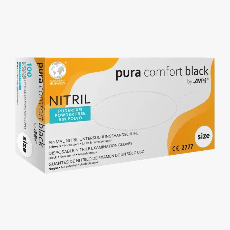 Nitrilhandsker sort 5 grams Puracomfort Black Ampri