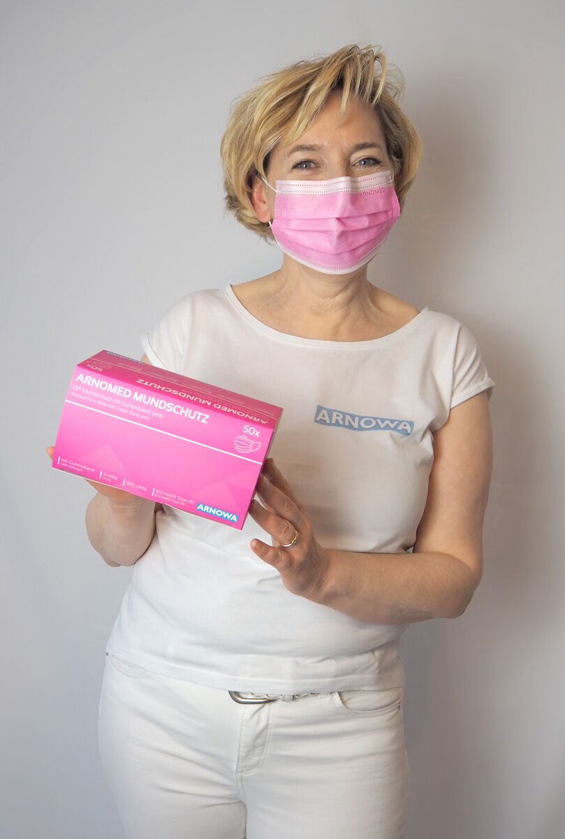 ARNOMED Type IIR Kirurgisk Ansigtsmaske - Kirurgisk Ansigtsmaske med Elastik | Pink