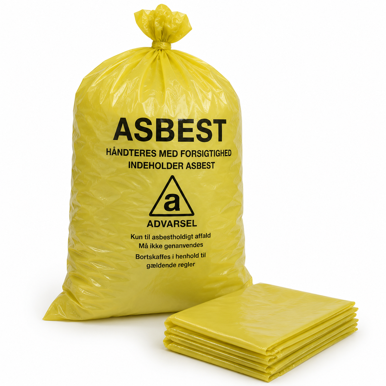 Gule sække asbest 120 x 145cm x 110my Gul - 240L 40 stk karton