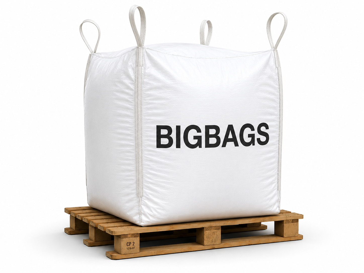 Bigbag storsække 80 x 80 x 85cm flad bund  med coating åben top med skørt  1 stk