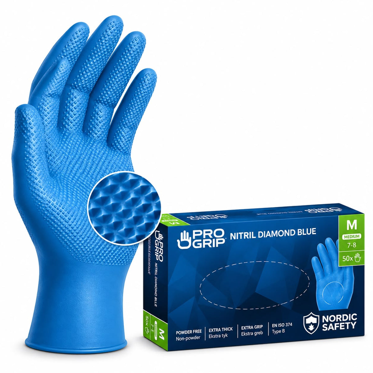 ProGrip Diamond nitrilhandsker, blå – Nordic Safety