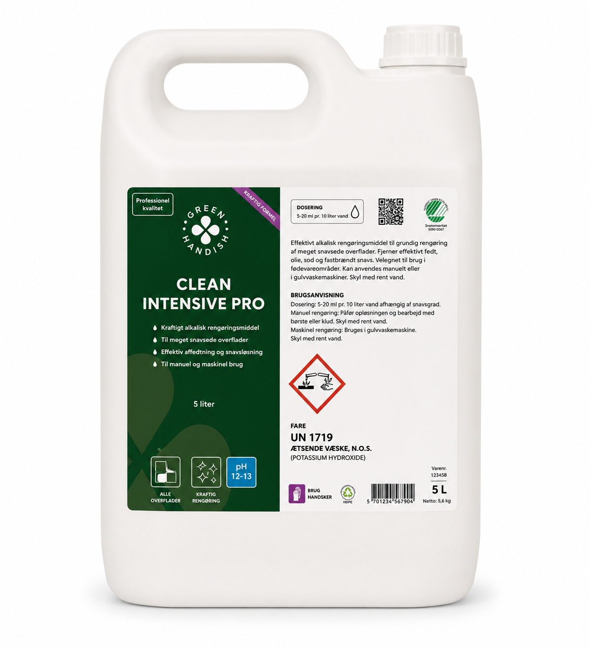 Industrirens Ekstra kraftig PRO Fedt olie & sod 5 liters med parfume