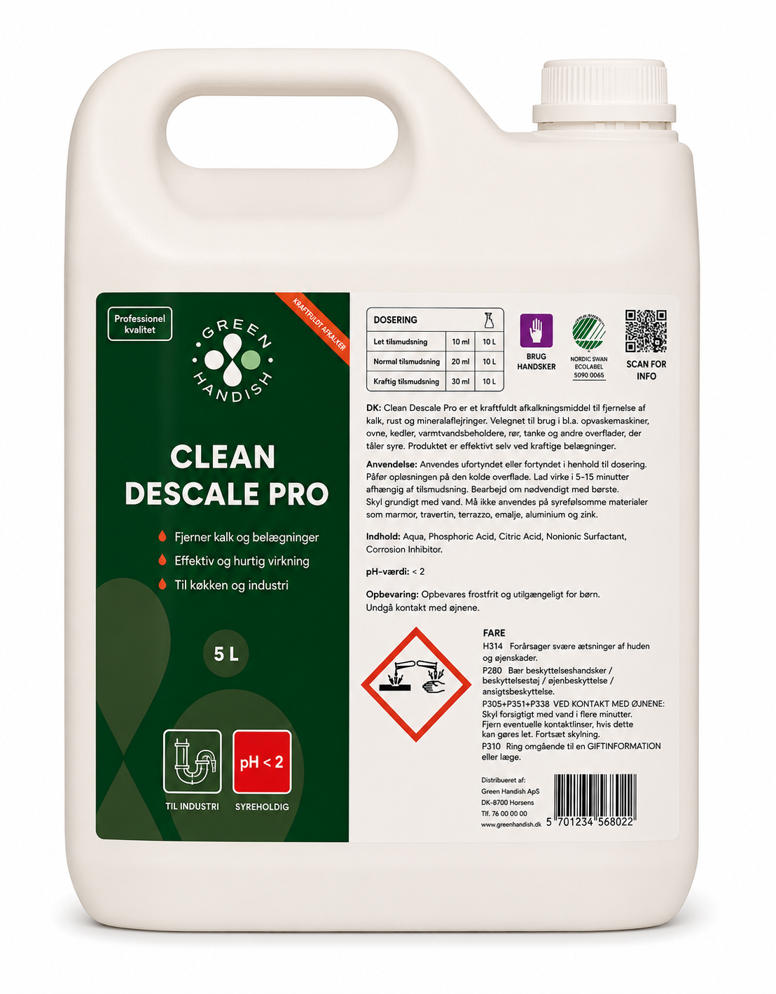 Ekstrem afkalker til genstridige belægninger 5 liters Clean Descale Pro