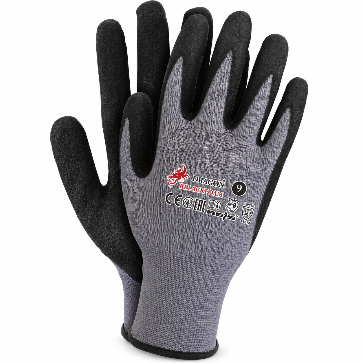 Dragon Black Foam arbejdshandsker 1 par