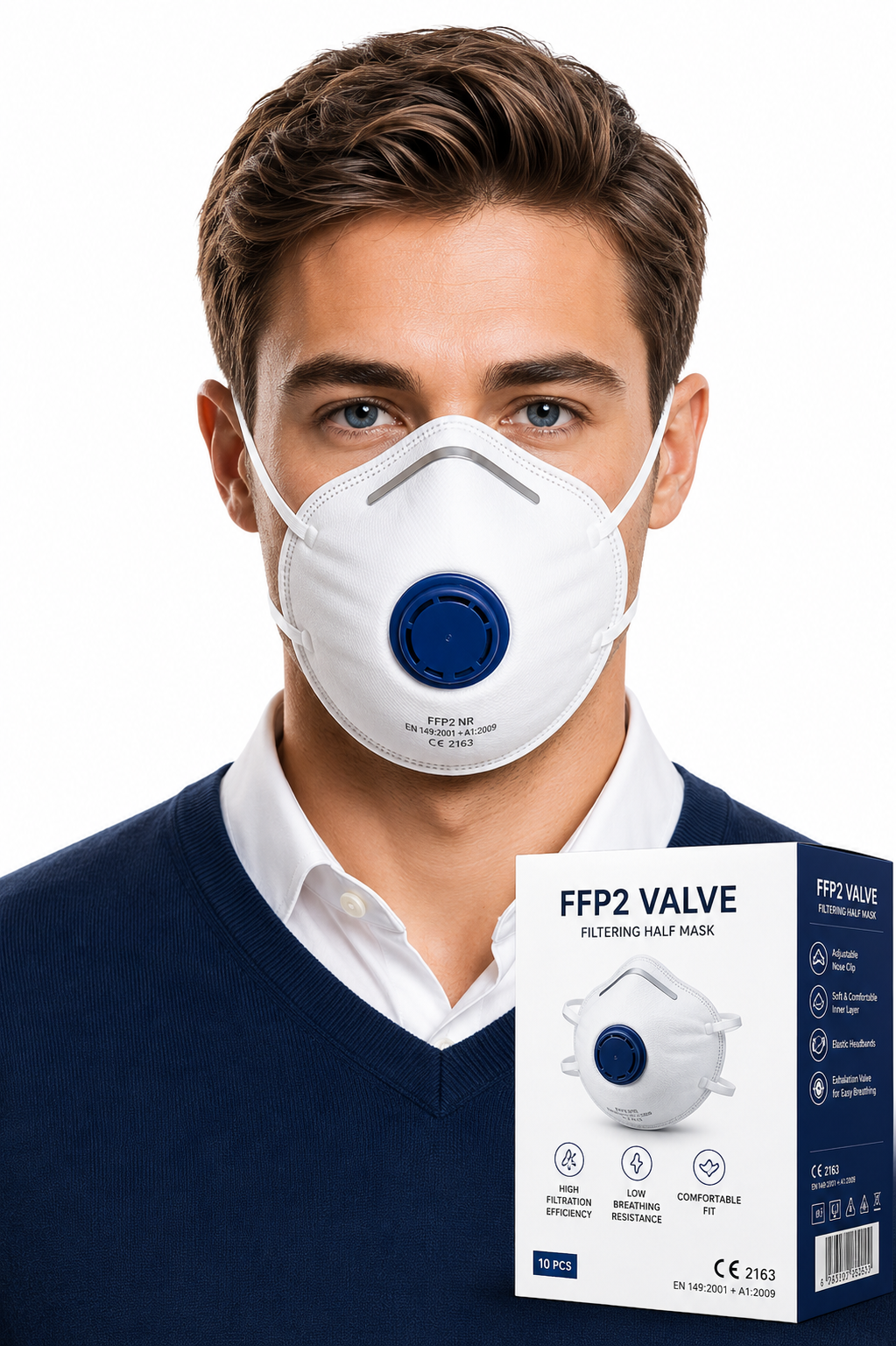 FFP2 MASKER MED VENTIL NÆSEKLEMME 1 STK Nordic