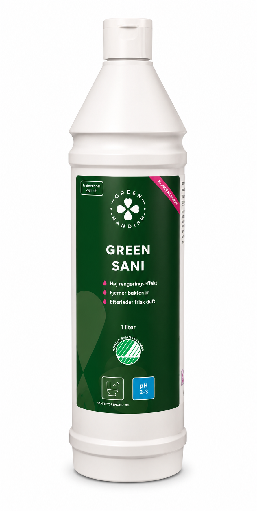 sanitetsrens til professionel brug 1 liters med parfume Green Sani Kraftig