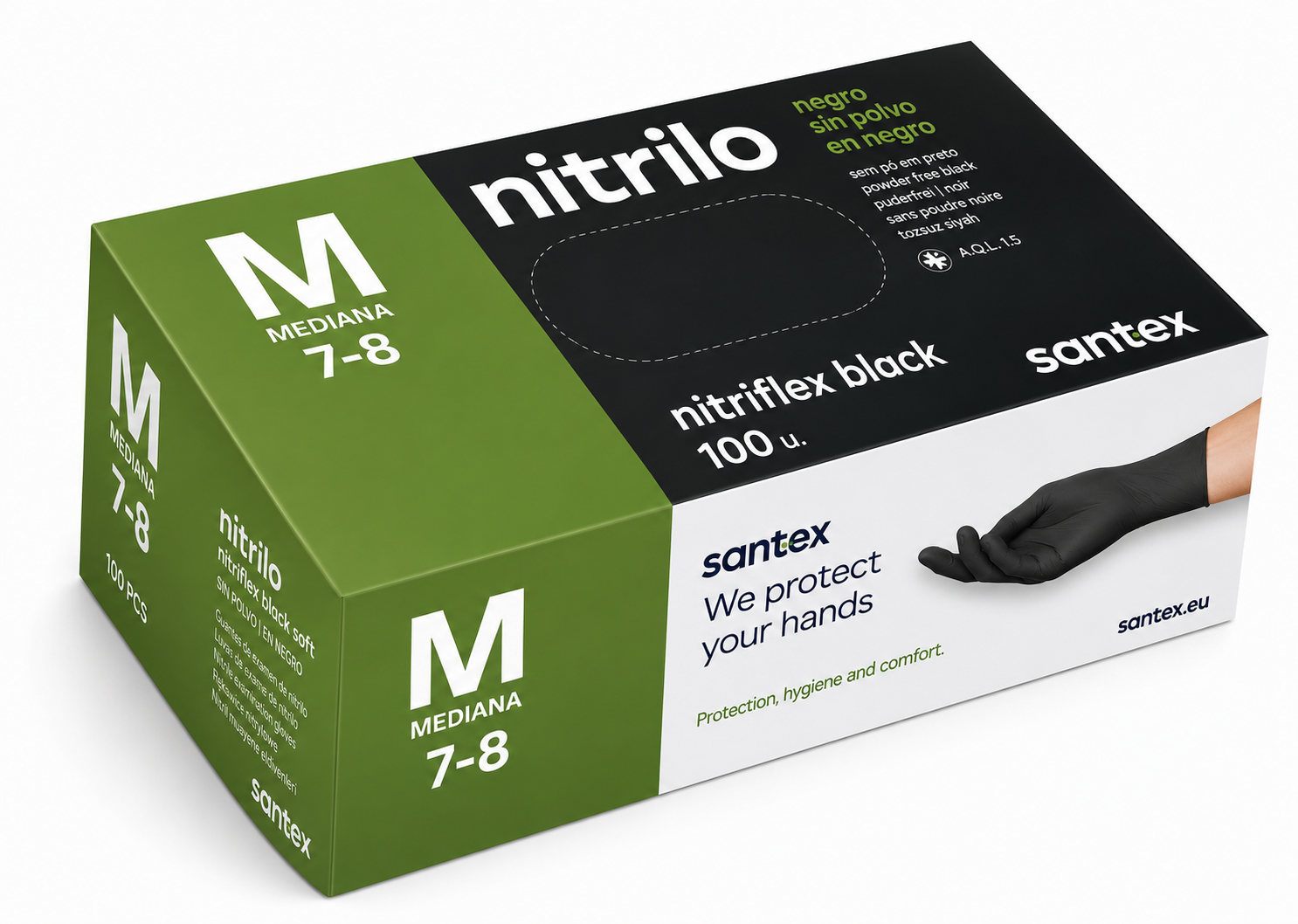 Nitrilhandsker 3,5 grams sort 100 stk Nordic Safety