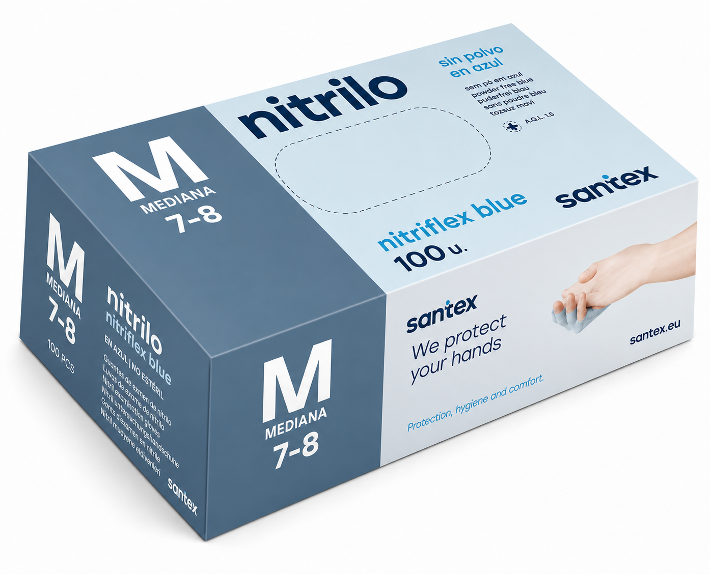 Nitrilhandsker 3,5 grams blå 100 stk Nordic Safety