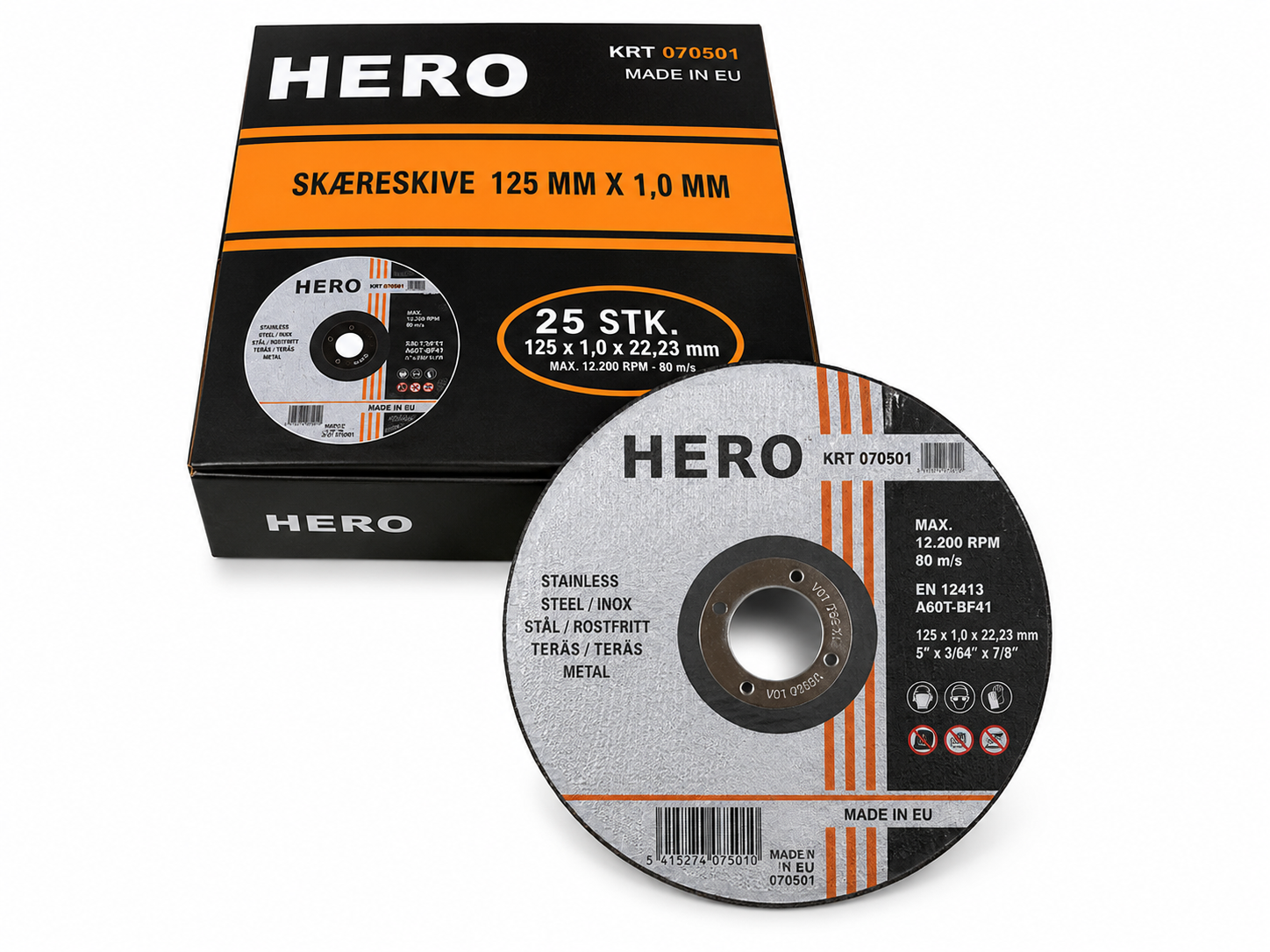 Skæreskive 125 x 1,0 mm til rustfri stål Nordic Safety