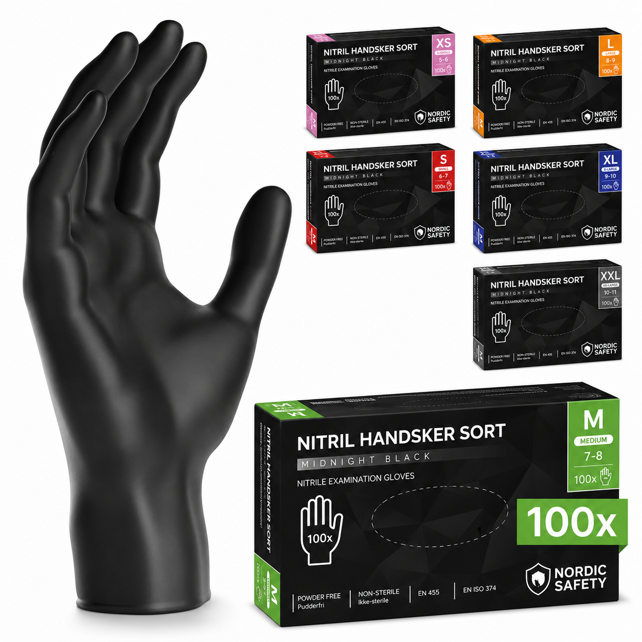 Nitril Engangshandsker 4 grams 100 stk Nordic Safety