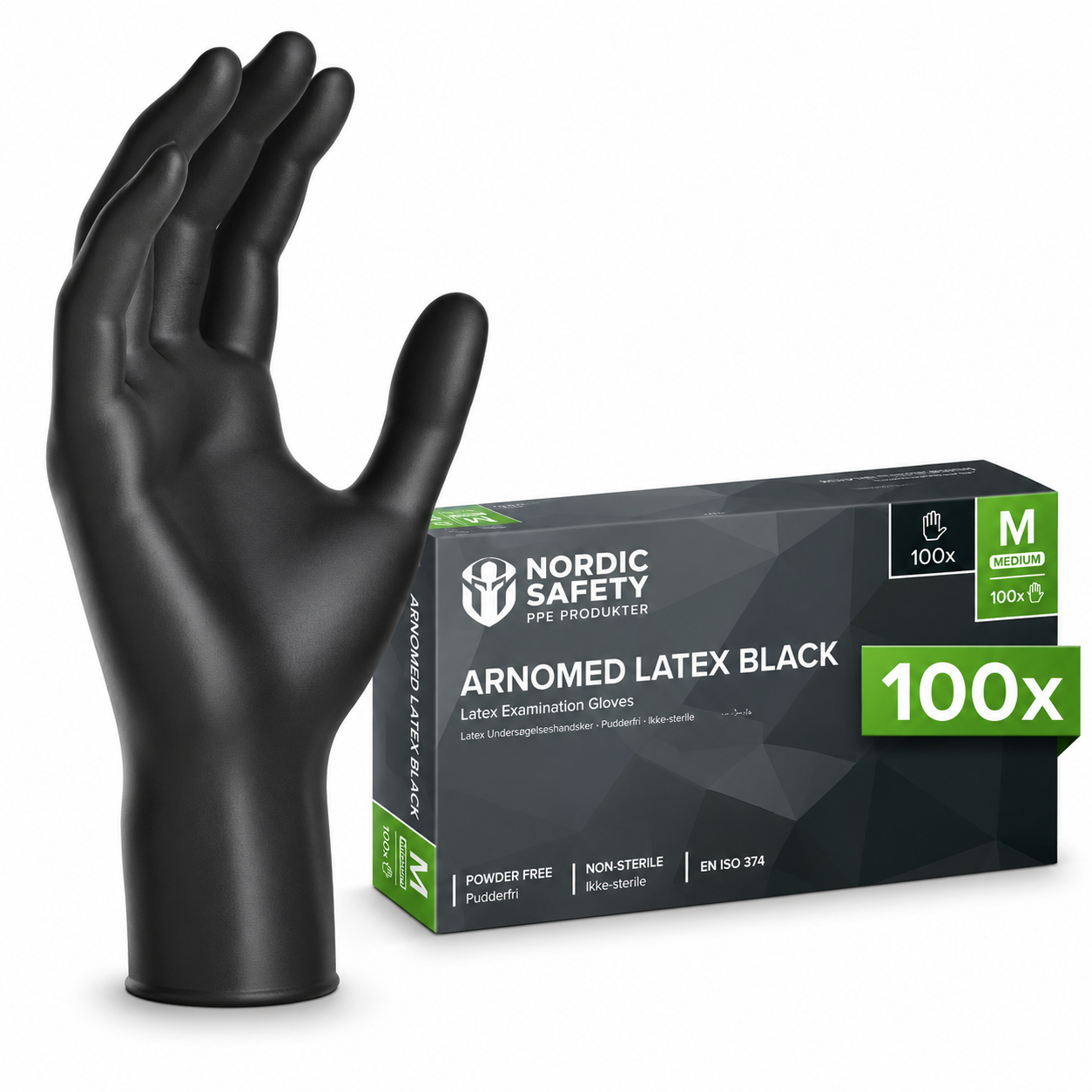 Latex Engangshandsker Pudderfri 5grams 100 stk