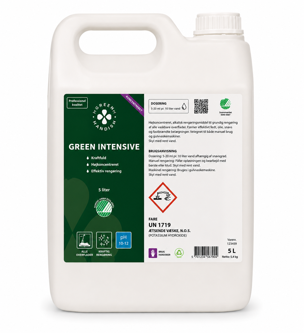 Industrirens Ekstra kraftig Fedt & olie Professionel 5 liters uden parfume