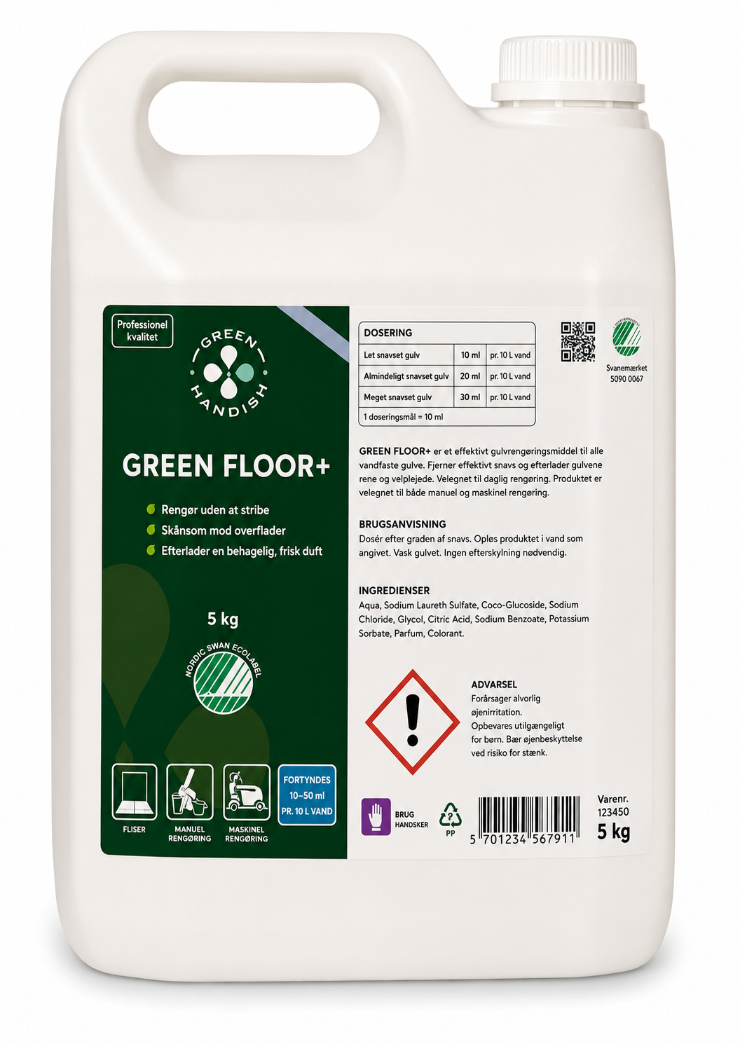 Gulvvask med synlig glans & beskyttelse 5 liter Green Floor+