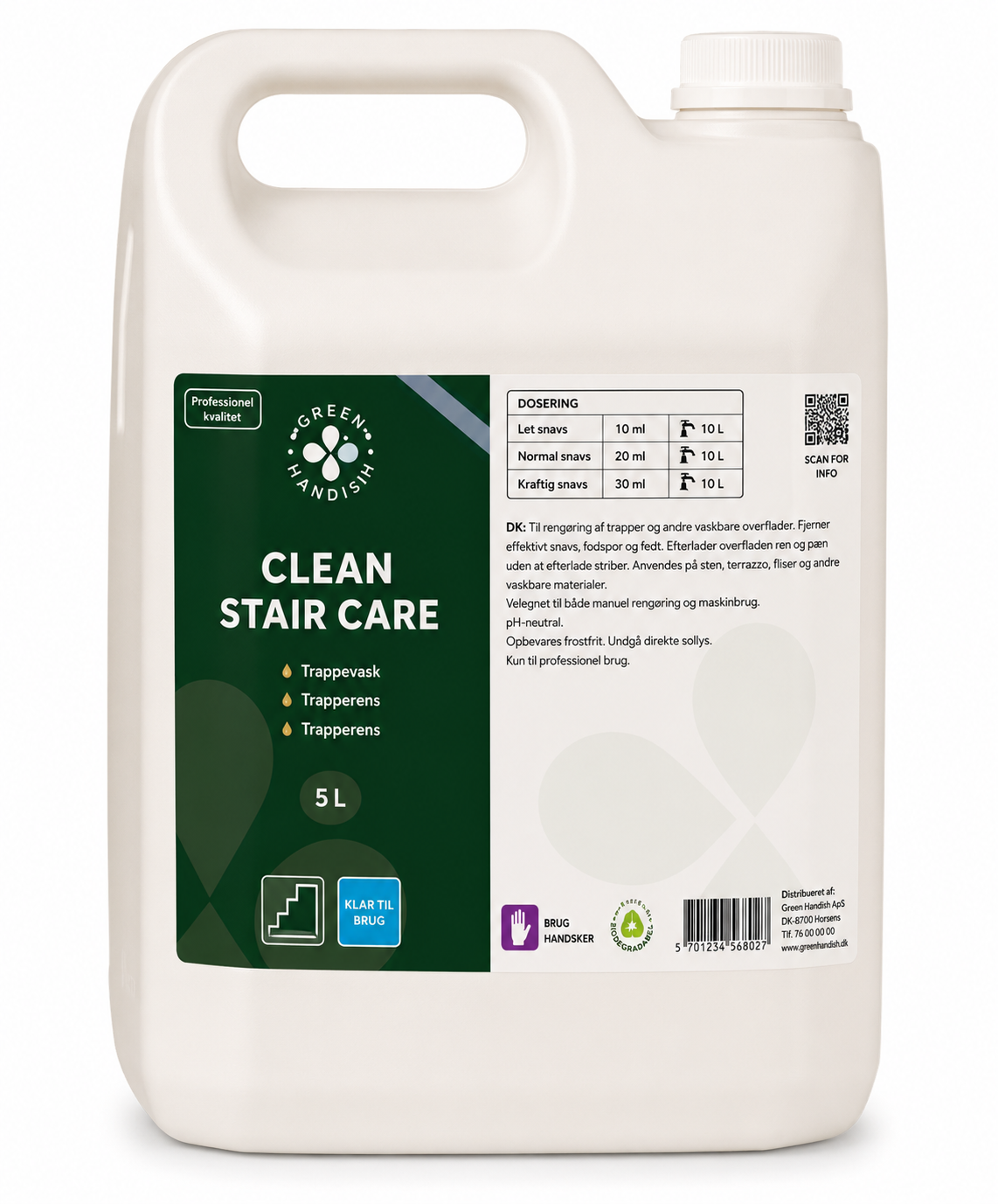 Rengøring og pleje til trapper og fællesarealer 5 liter Clean Stair Care